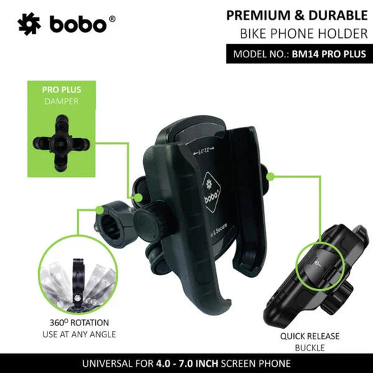 BOBO BM14 PRO PLUS Anti-Vibration Bike Phone Holder with Quick Release