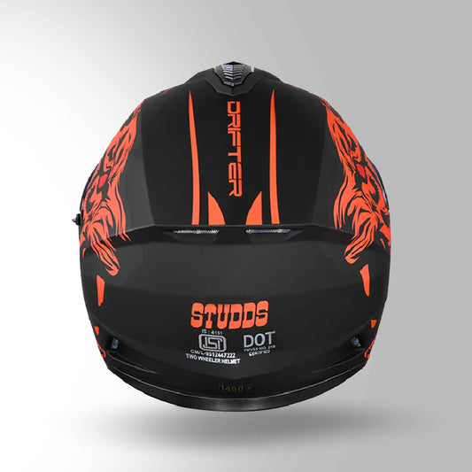 DRIFTER D2 LEOPARD DECOR MATT BLACK & ORANGE