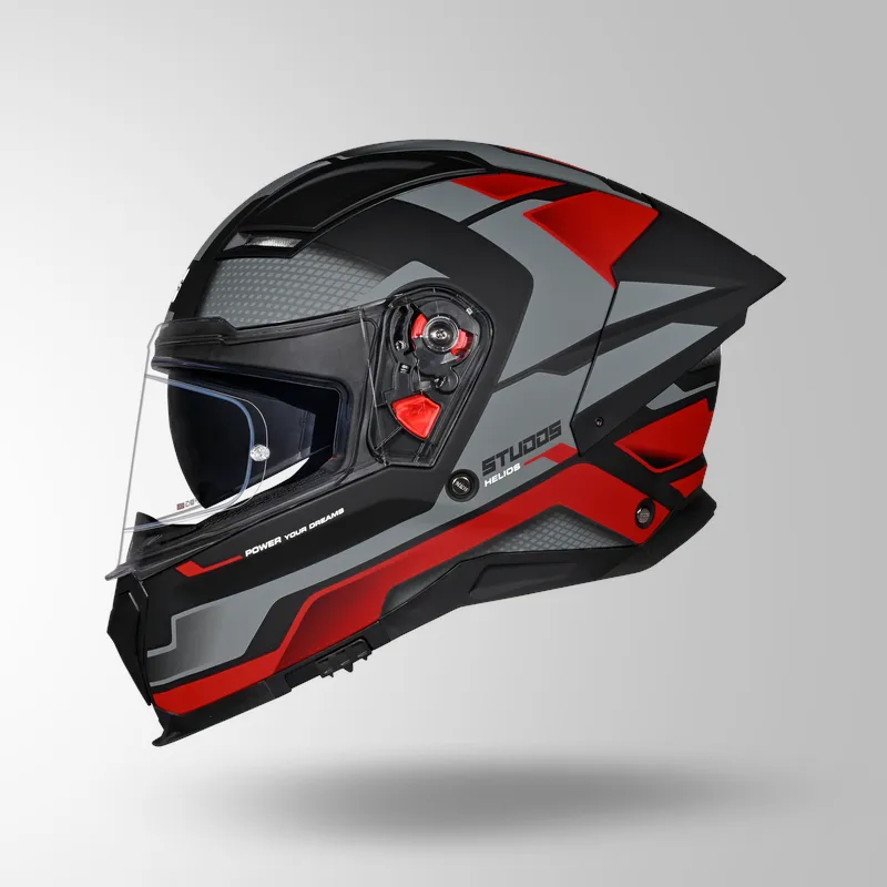 HELIOS D1 ASPHALT DECOR MATT BLACK / GREY & RED