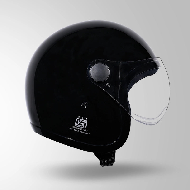 JET BLACK WITH SHORT VISOR