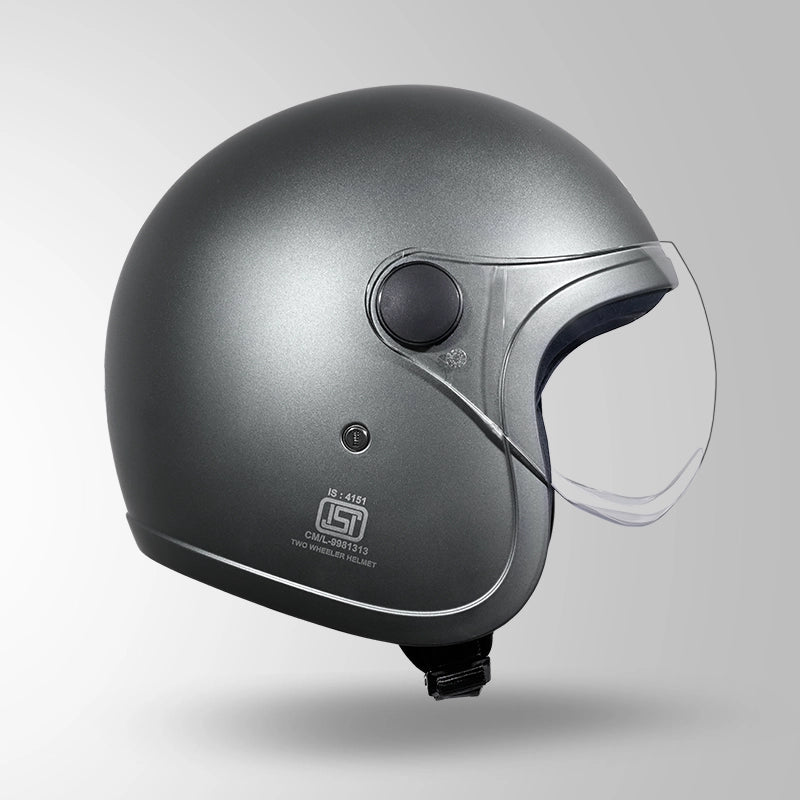 JET MATT GUN GREY WITH SHORT VISOR