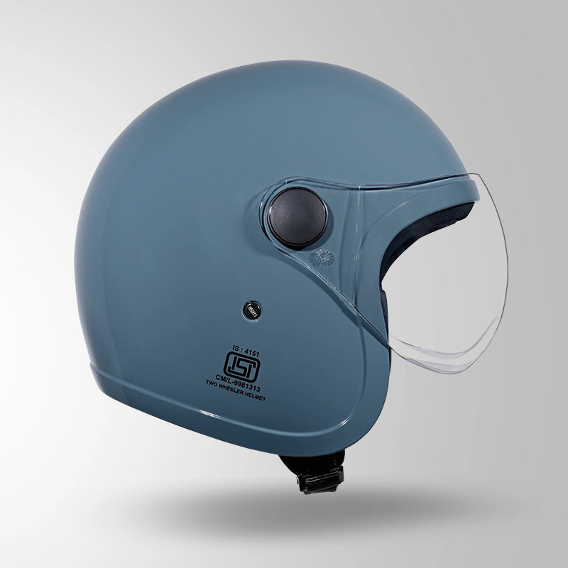JET SHARK SKIN BLUE WITH SHORT VISOR