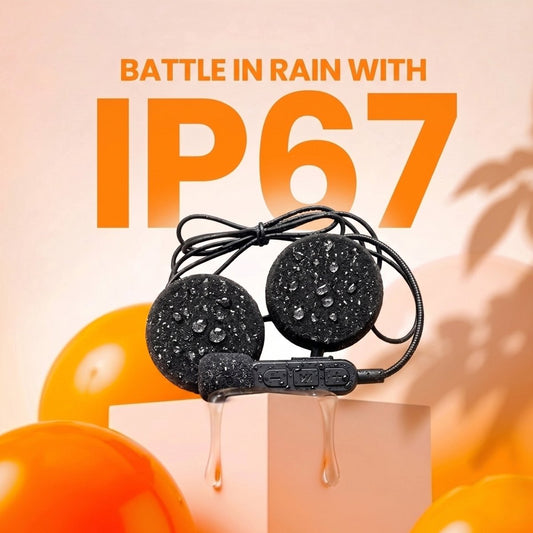 LGP BT30 Bluetooth Helmet Headset IP67 Waterproof | Wireless Bike Helmet Speakers with Mic, Music & Call Control