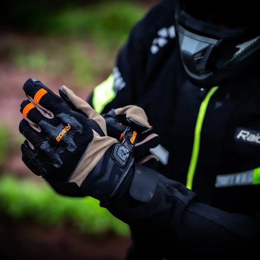 Raida Drift Motorcycle Gloves | Khaki Orange