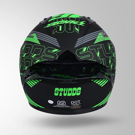 THUNDER D11 DECOR MATT BLACK & GREEN WITH SPOILER