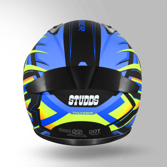 THUNDER D6 DECOR MATT BLACK / ORANGE & BLUE WITH SPOILER