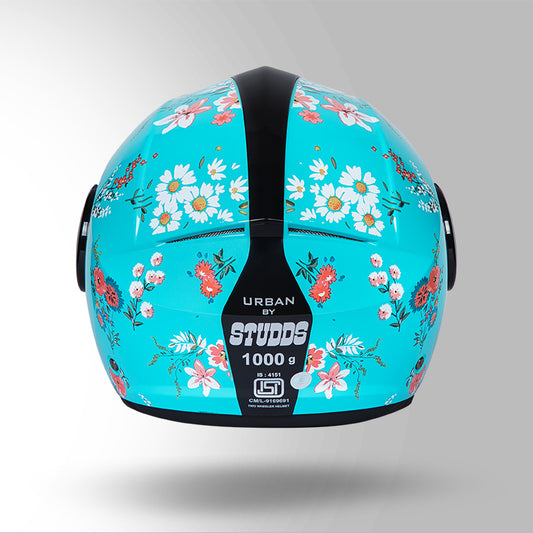 URBAN SUPER D2 DECOR MATT BLUE WITH FLOWER GRAPHICS