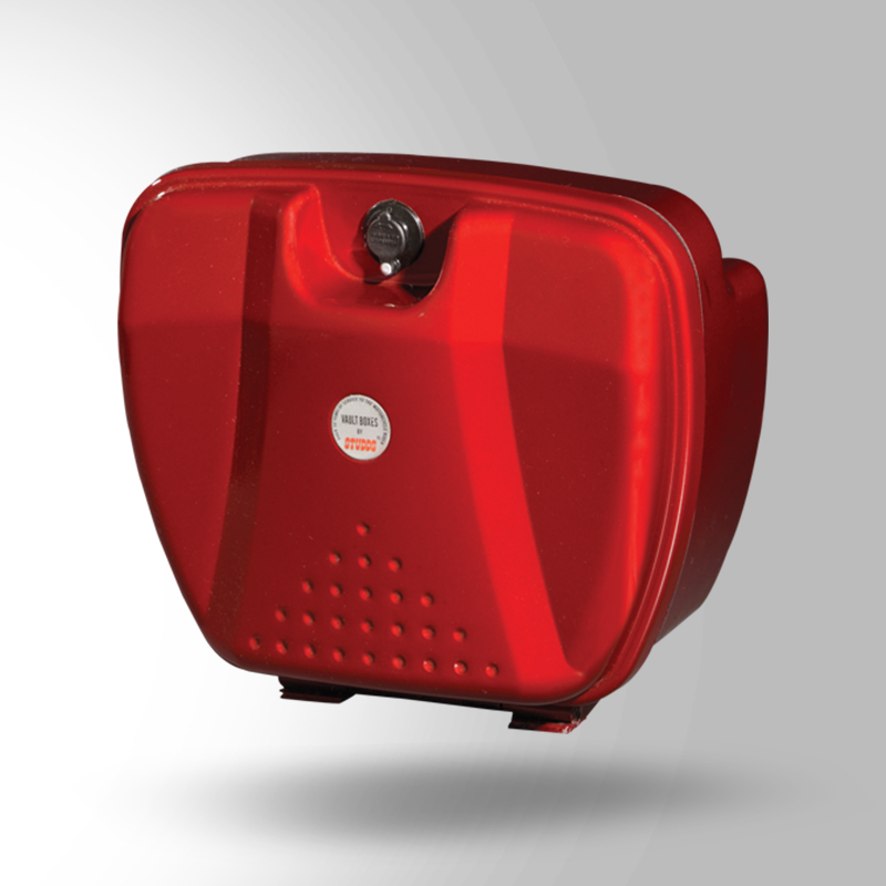 VAULT BOX IN CHERRY RED COLOUR SIDE MOUNTING