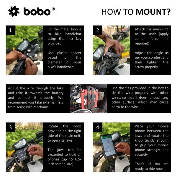 BOBO BM1 Bike Phone Mount with USB 3.0 Fast charger