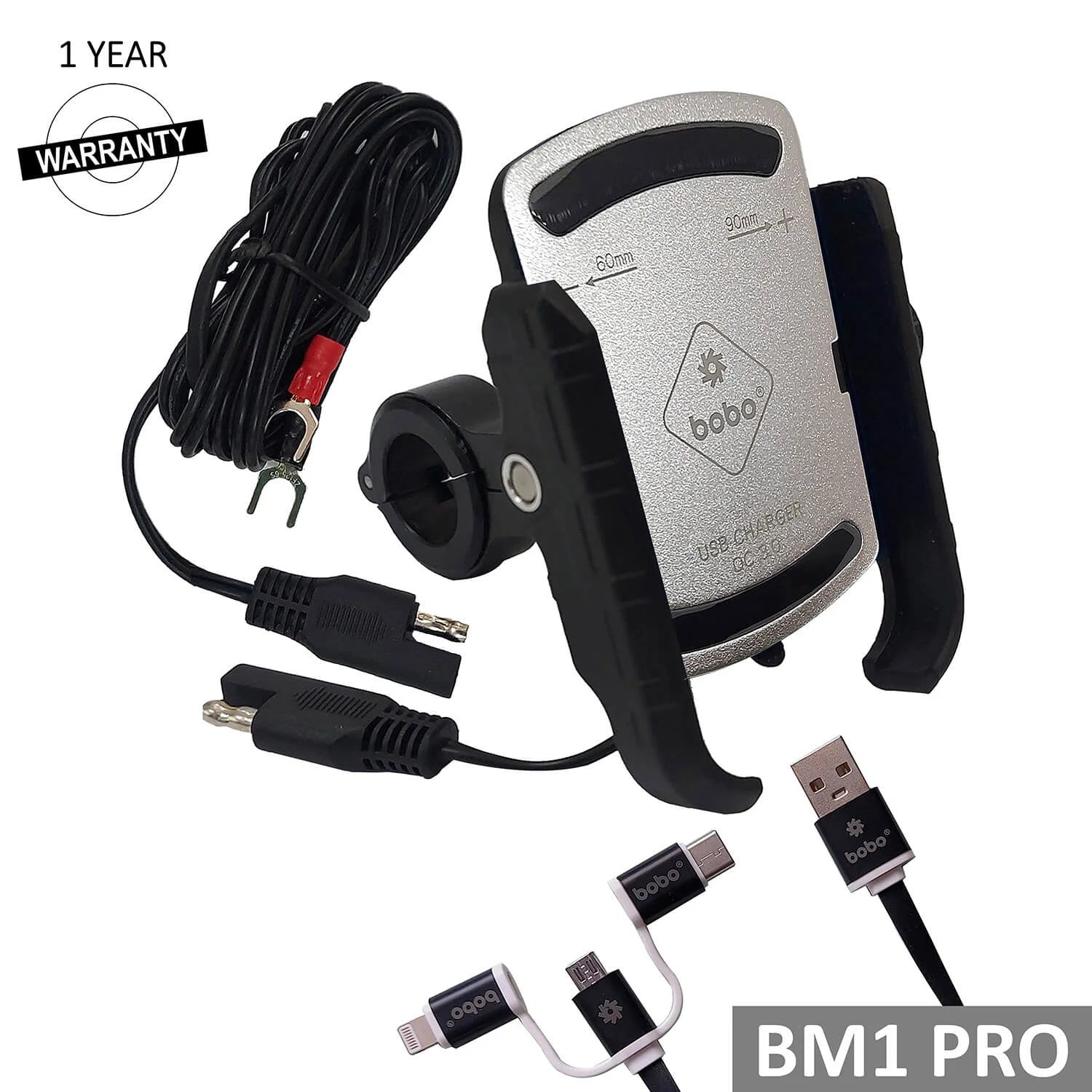 BOBO BM1 PRO Bike Phone Holder with USB 3.0 Charger & SAE Connector