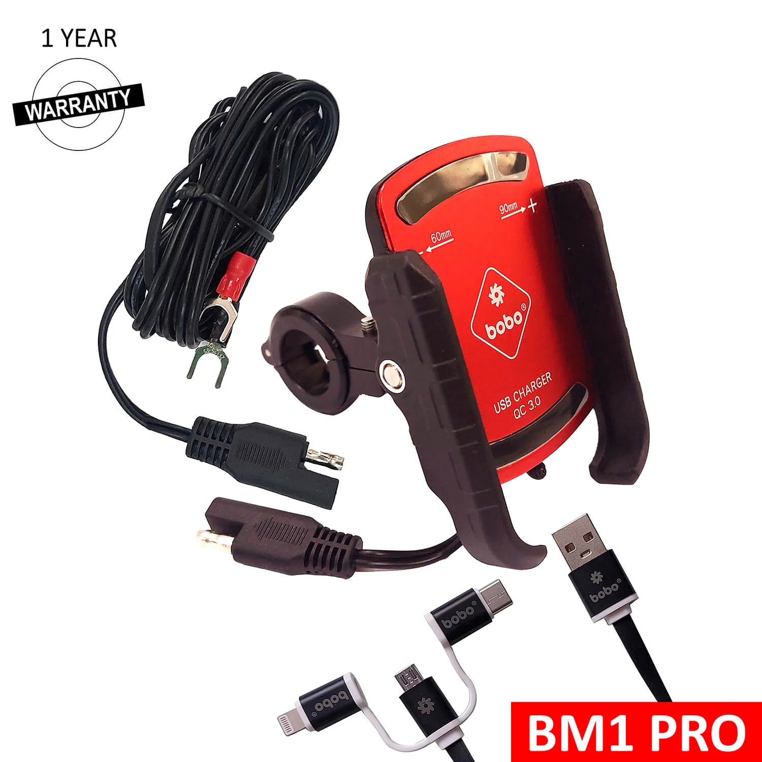 BOBO BM1 PRO Bike Phone Holder with USB 3.0 Charger & SAE Connector