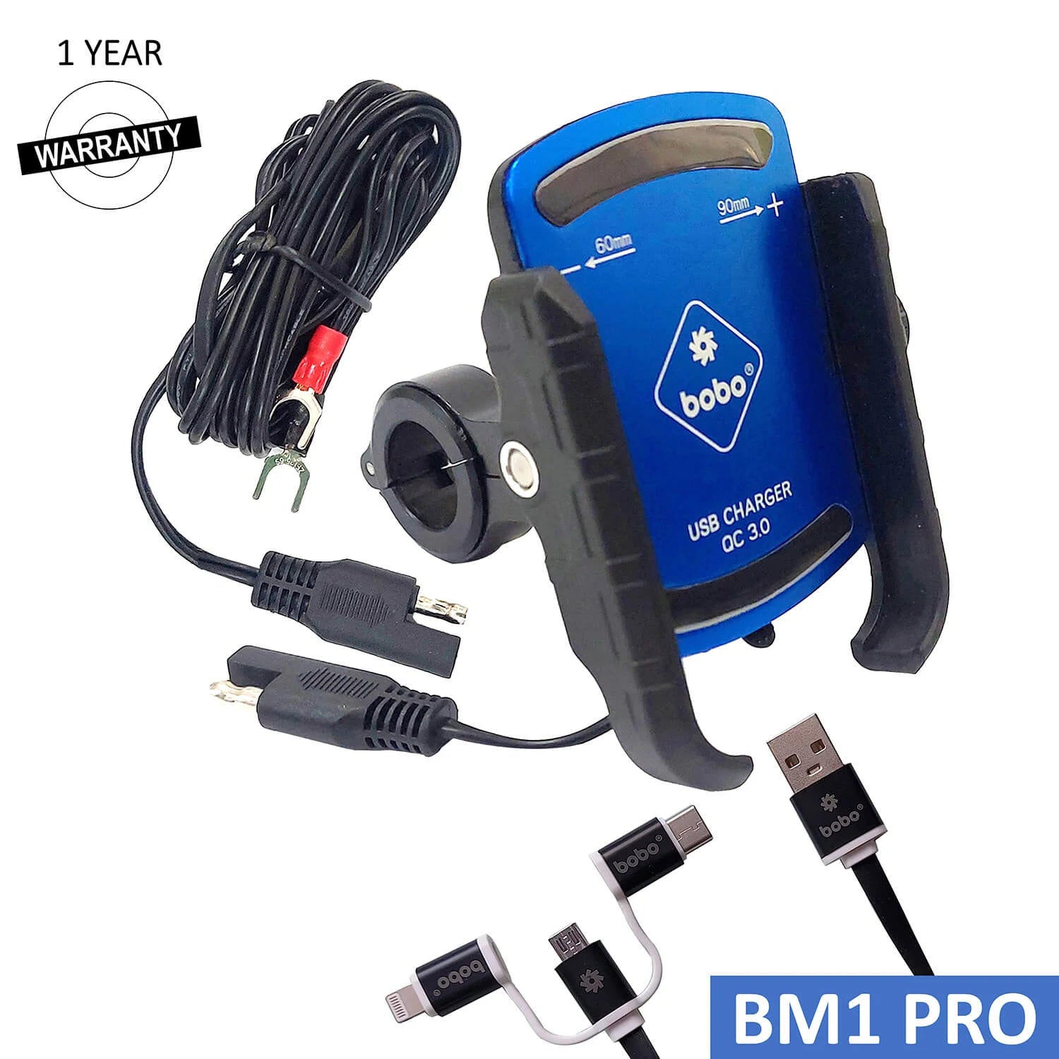 BOBO BM1 PRO Bike Phone Holder with USB 3.0 Charger & SAE Connector