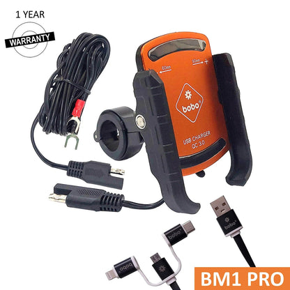 BOBO BM1 PRO Bike Phone Holder with USB 3.0 Charger & SAE Connector