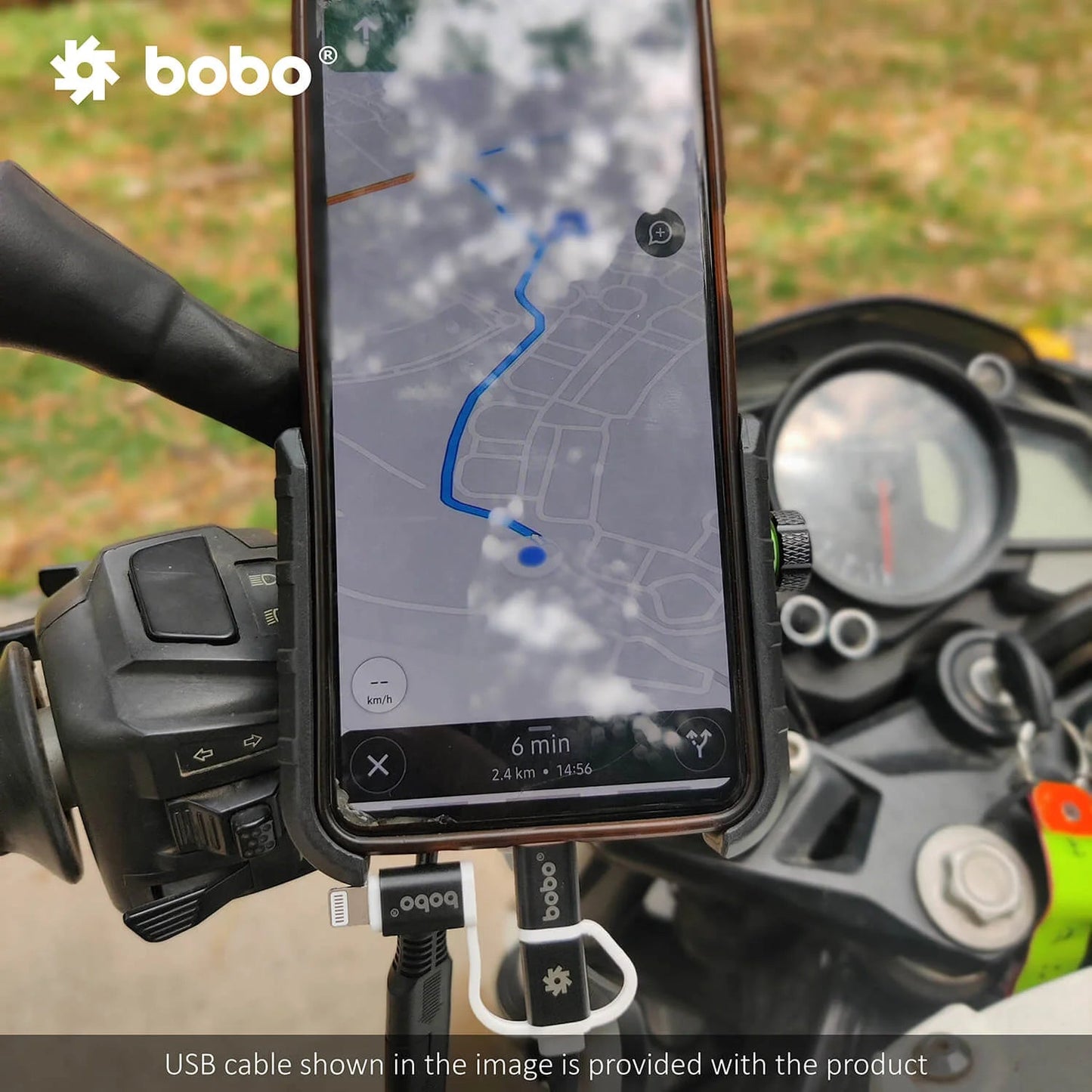 BOBO BM1 PRO Bike Phone Holder with USB 3.0 Charger & SAE Connector