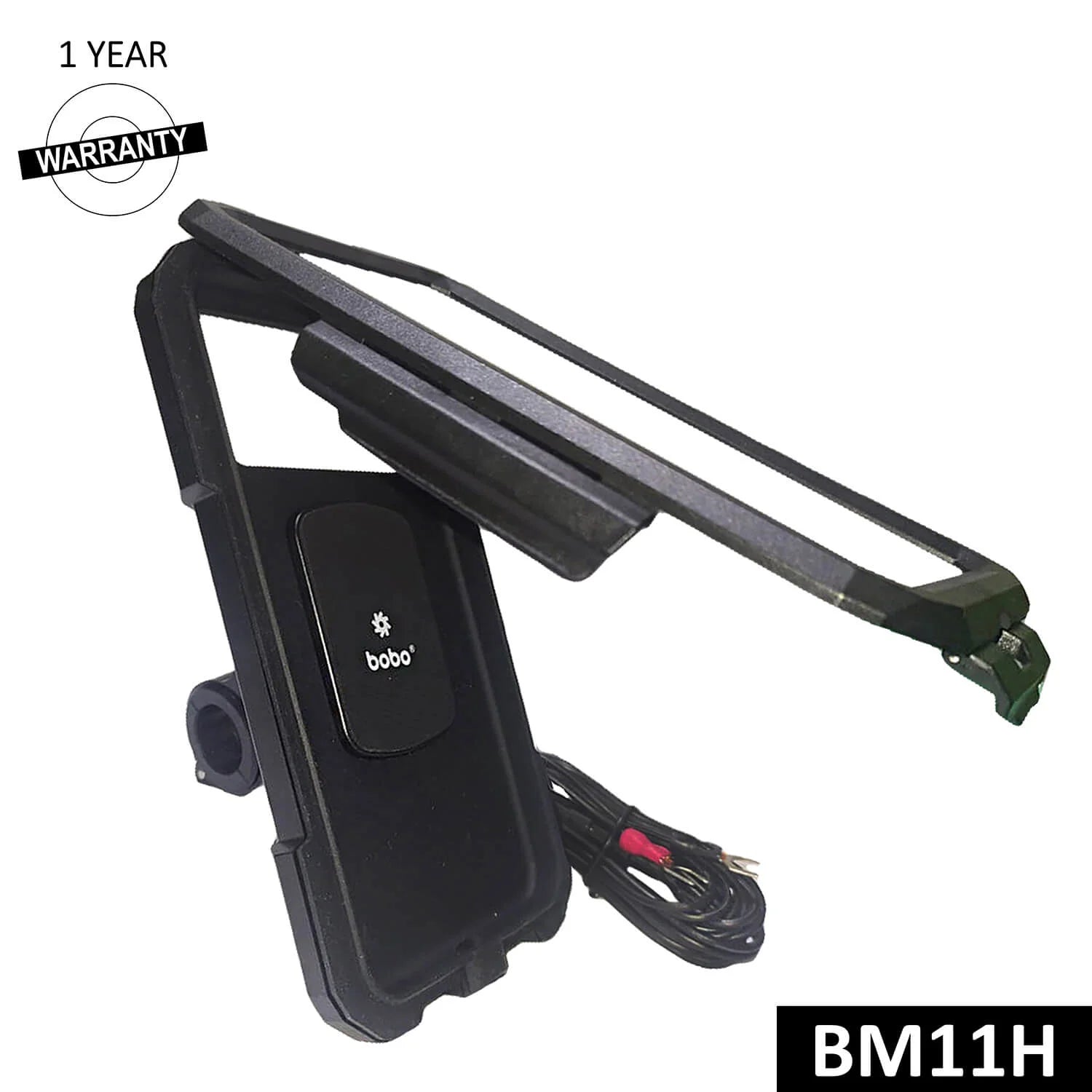 BOBO BM11H/M Fully Waterproof Bike Phone Holder with Fast 15W Wireless & USB-C Charger