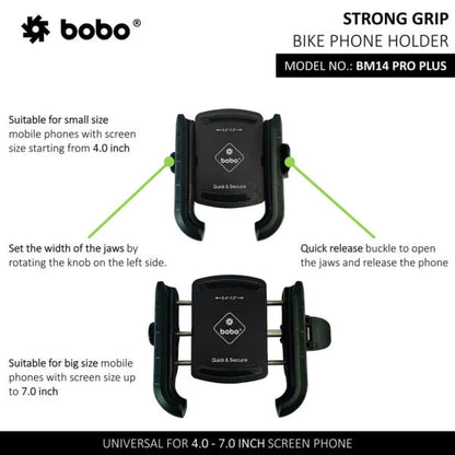 BOBO BM14 PRO PLUS Anti-Vibration Bike Phone Holder with Quick Release