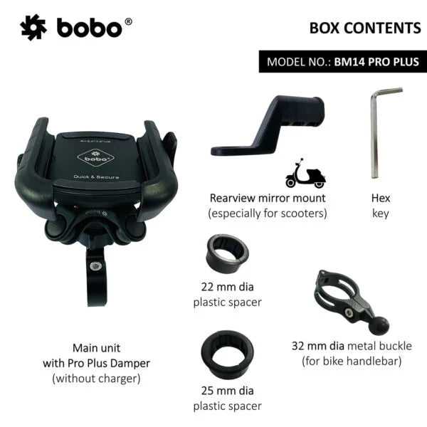 BOBO BM14 PRO PLUS Anti-Vibration Bike Phone Holder with Quick Release