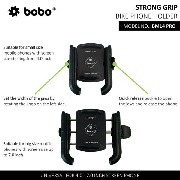 BOBO BM14 PRO X Anti-Vibration Bike Phone Holder with Quick Release