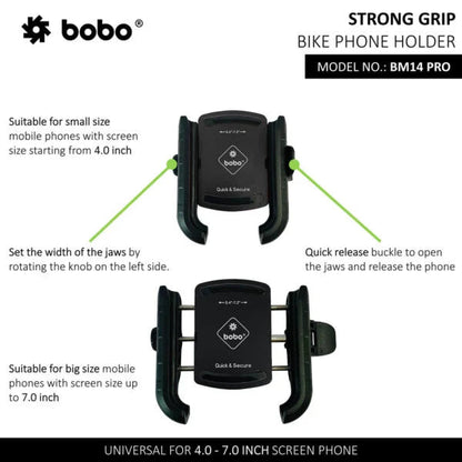 BOBO BM14 PRO X Anti-Vibration Bike Phone Holder with Quick Release