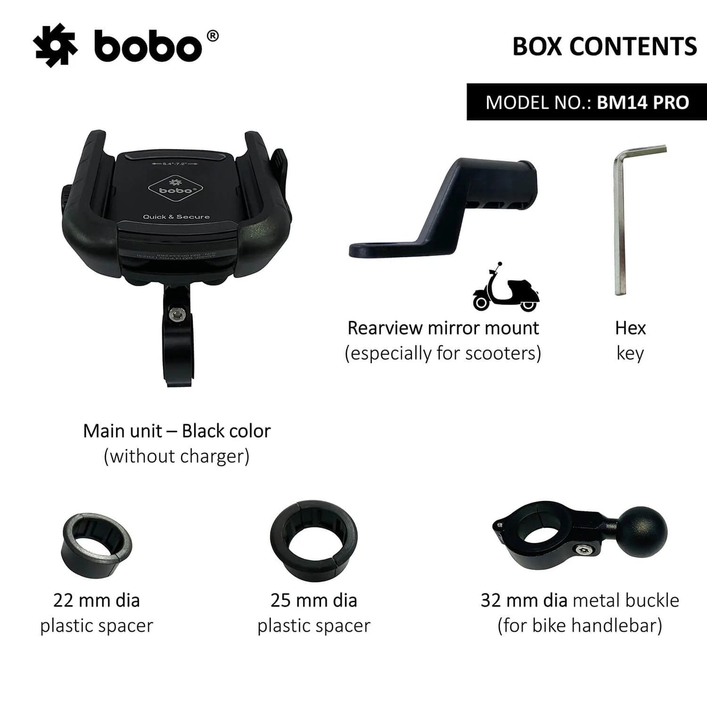 BOBO BM14 PRO X Anti-Vibration Bike Phone Holder with Quick Release