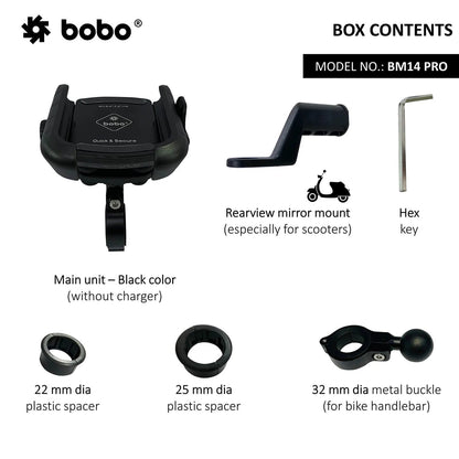 BOBO BM14 PRO X Anti-Vibration Bike Phone Holder with Quick Release