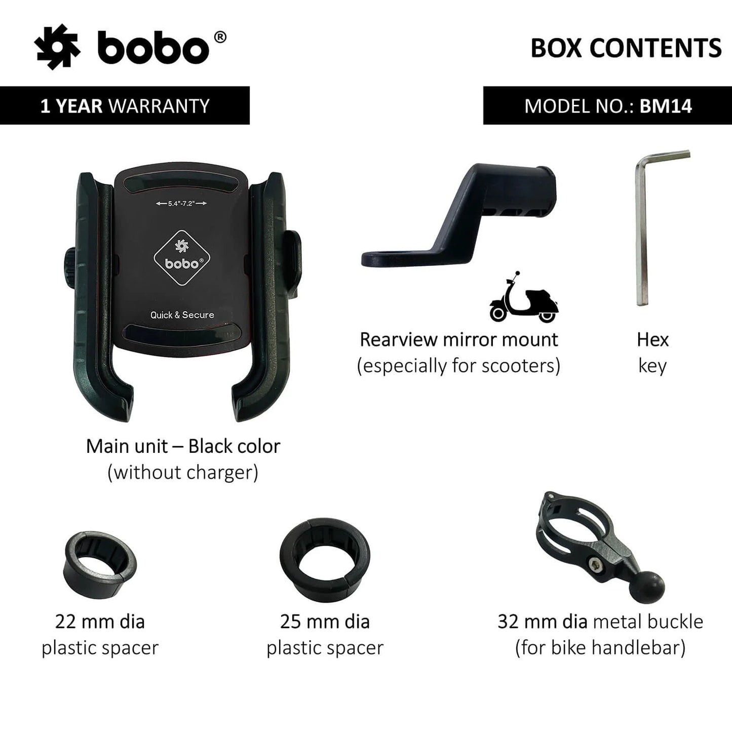 BOBO BM14 Bike Phone Holder with Quick Release