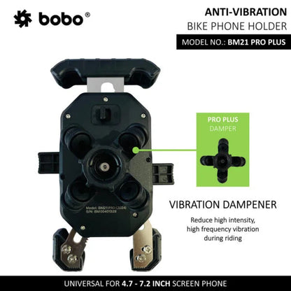 BOBO BM21 PRO PLUS Top & Bottom Grip Bike Phone Holder with PRO PLUS vibration damper