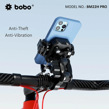 BOBO BM22H/M PRO Anti-Theft Bike Phone Holder with Anti-Vibration and Quick Release