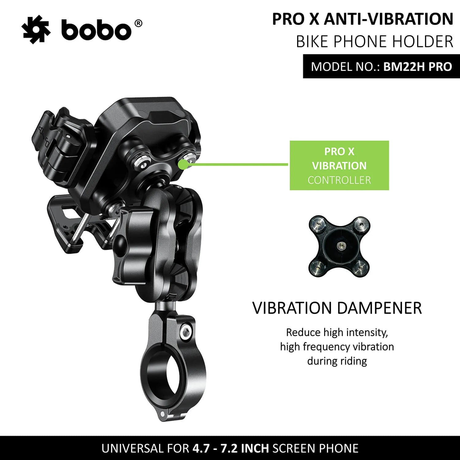 BOBO BM22H/M PRO Anti-Theft Bike Phone Holder with Anti-Vibration and Quick Release