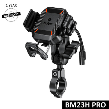 BOBO BM23H/M PRO Bike Phone Holder with Wireless & 36W USB-C Charging and Anti Vibration