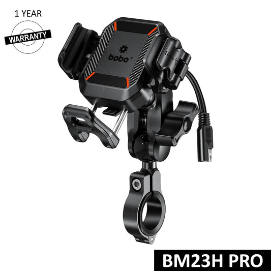 BOBO BM23H/M PRO Bike Phone Holder with Wireless & 36W USB-C Charging and Anti Vibration