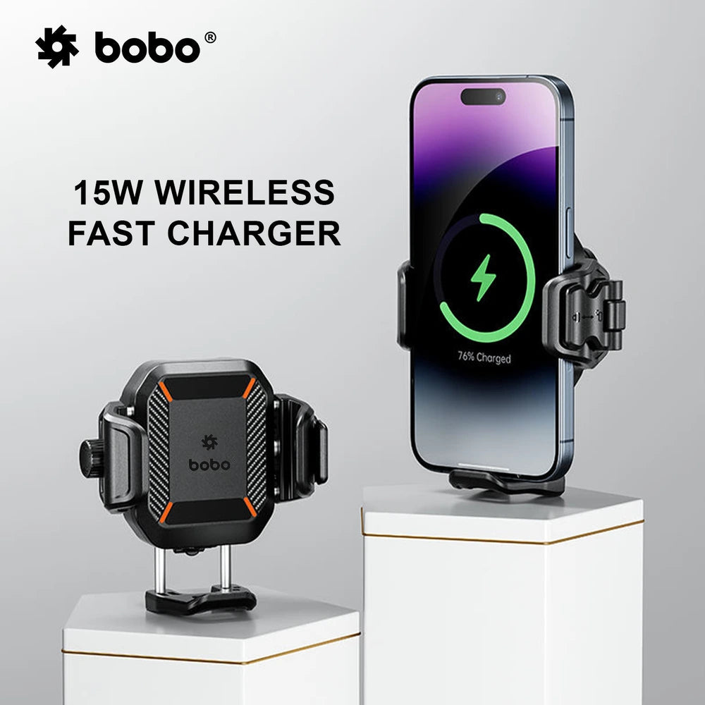 BOBO BM23H/M PRO Bike Phone Holder with Wireless & 36W USB-C Charging and Anti Vibration