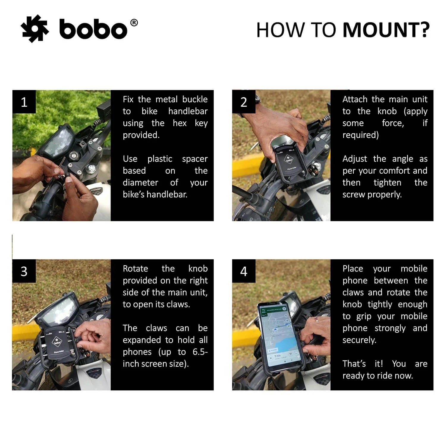 BOBO BM4 Bike / Cycle Phone Holder Motorcycle Mobile Mount