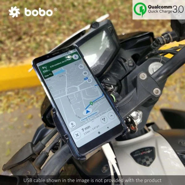 BOBO BM5 Aluminium Bike Phone Holder With Fast USB 3.0 Charger