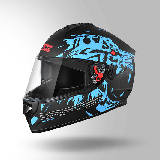 DRIFTER D2 LEOPARD DECOR MATT BLACK & BLUE
