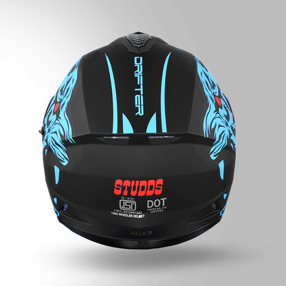 DRIFTER D2 LEOPARD DECOR MATT BLACK & BLUE