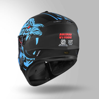 DRIFTER D2 LEOPARD DECOR MATT BLACK & BLUE