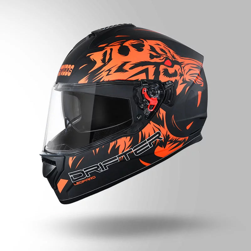 DRIFTER D2 LEOPARD DECOR MATT BLACK & ORANGE