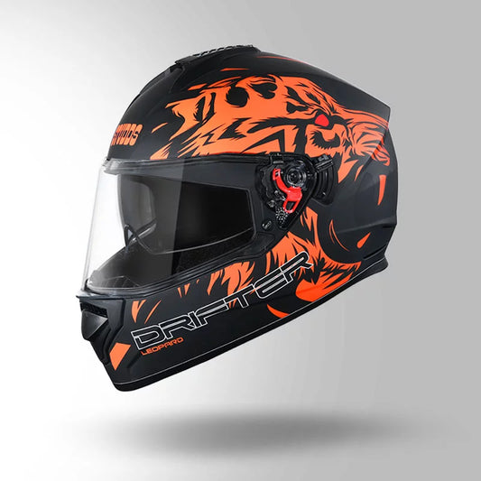 DRIFTER D2 LEOPARD DECOR MATT BLACK & ORANGE