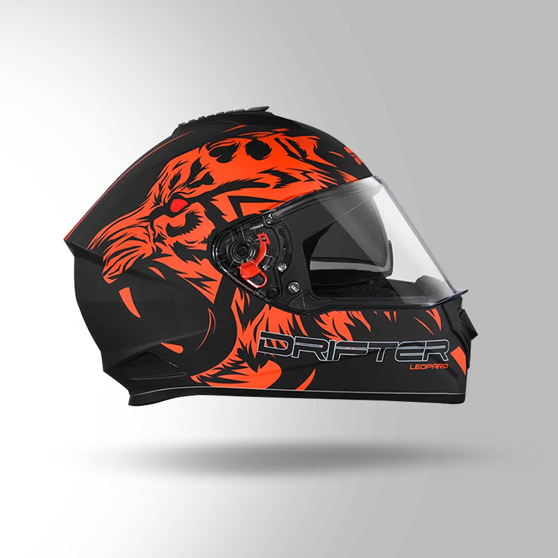 DRIFTER D2 LEOPARD DECOR MATT BLACK & ORANGE