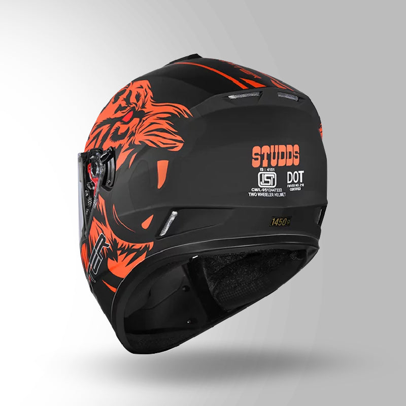 DRIFTER D2 LEOPARD DECOR MATT BLACK & ORANGE