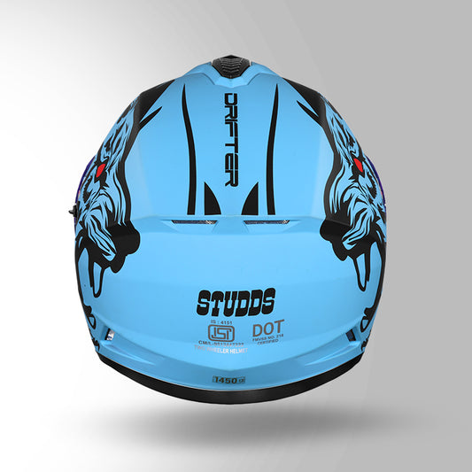 DRIFTER D2 LEOPARD DECOR MATT BLUE & BLACK