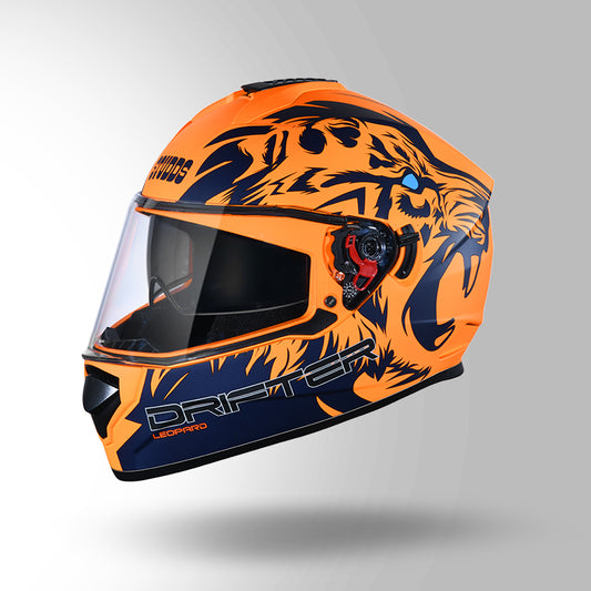 DRIFTER D2 LEOPARD DECOR MATT ORANGE & BLUE