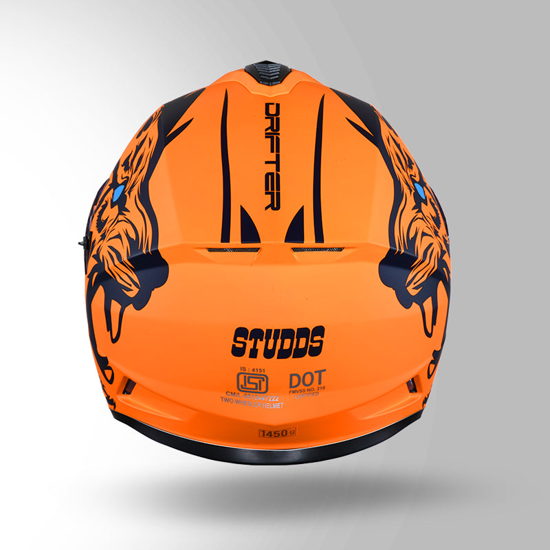 DRIFTER D2 LEOPARD DECOR MATT ORANGE & BLUE