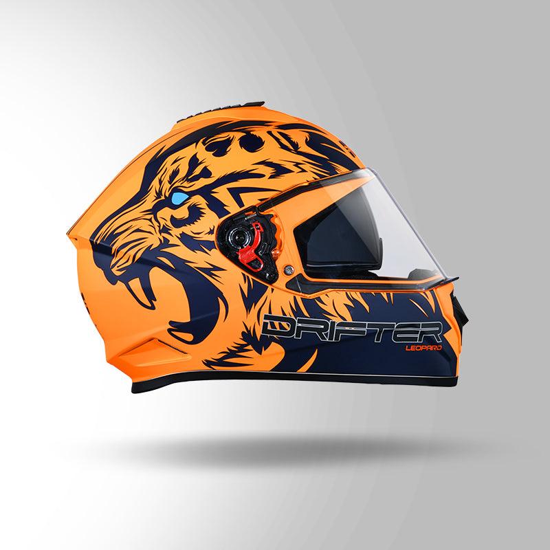 DRIFTER D2 LEOPARD DECOR MATT ORANGE & BLUE