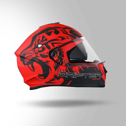 DRIFTER D2 LEOPARD DECOR MATT RED & BLACK
