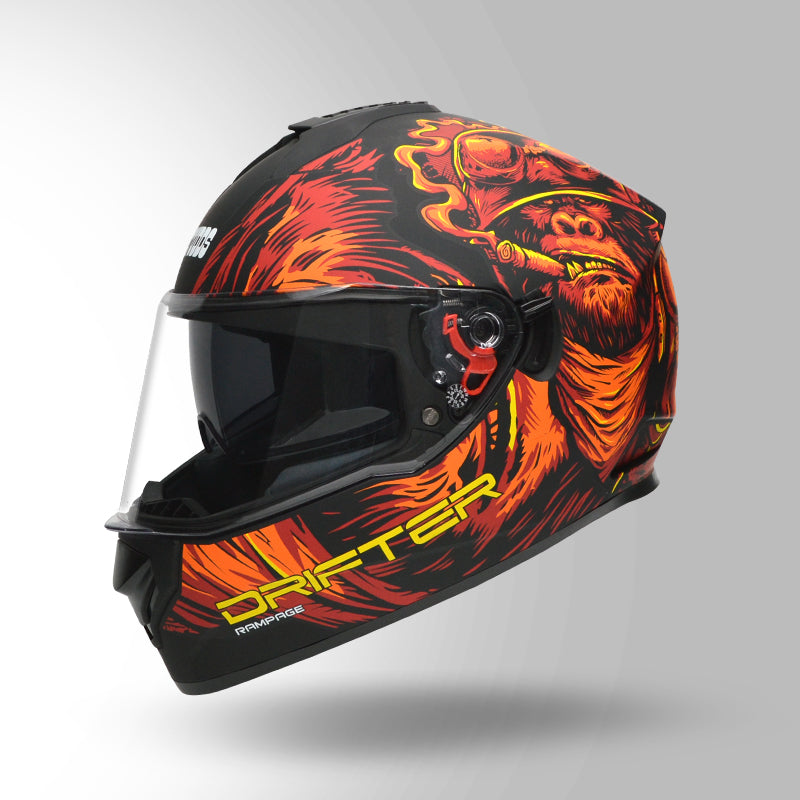 DRIFTER D3 RAMPAGE DECOR MATT BLACK / RED & ORANGE