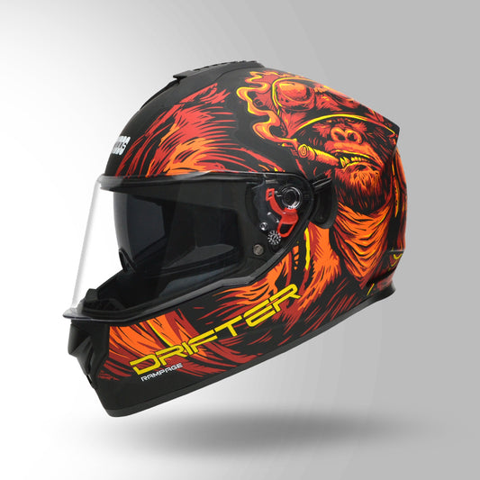 DRIFTER D3 RAMPAGE DECOR MATT BLACK / RED & ORANGE