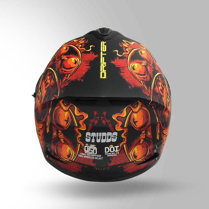 DRIFTER D3 RAMPAGE DECOR MATT BLACK / RED & ORANGE