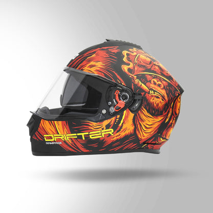 DRIFTER D3 RAMPAGE DECOR MATT BLACK / RED & ORANGE